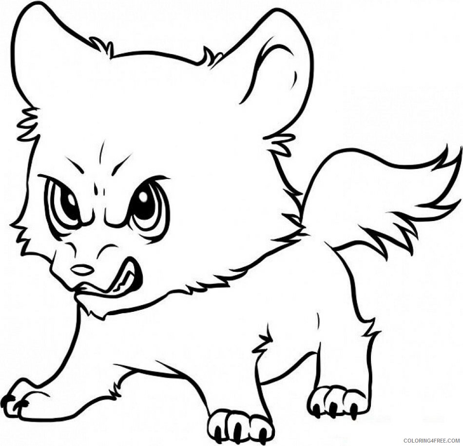 Wolf Coloring Pages Animal Printable Sheets angry baby wolf 2021 5037 Coloring4free