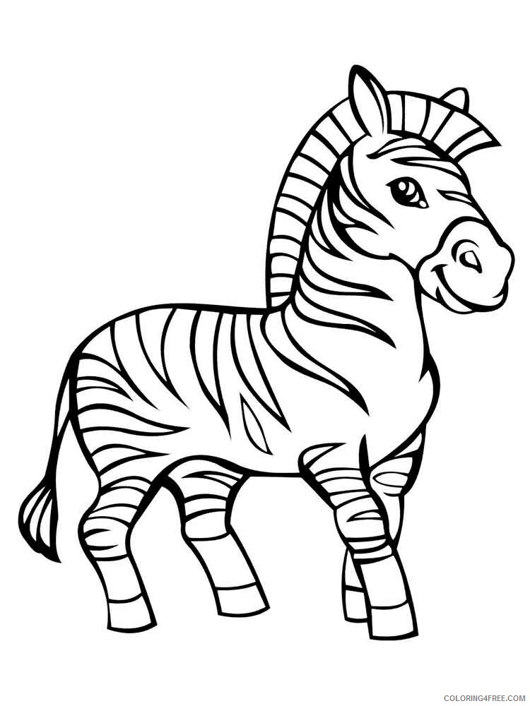 Zebra Printable Sheets animals zebra 5 2021 5103 Coloring4free