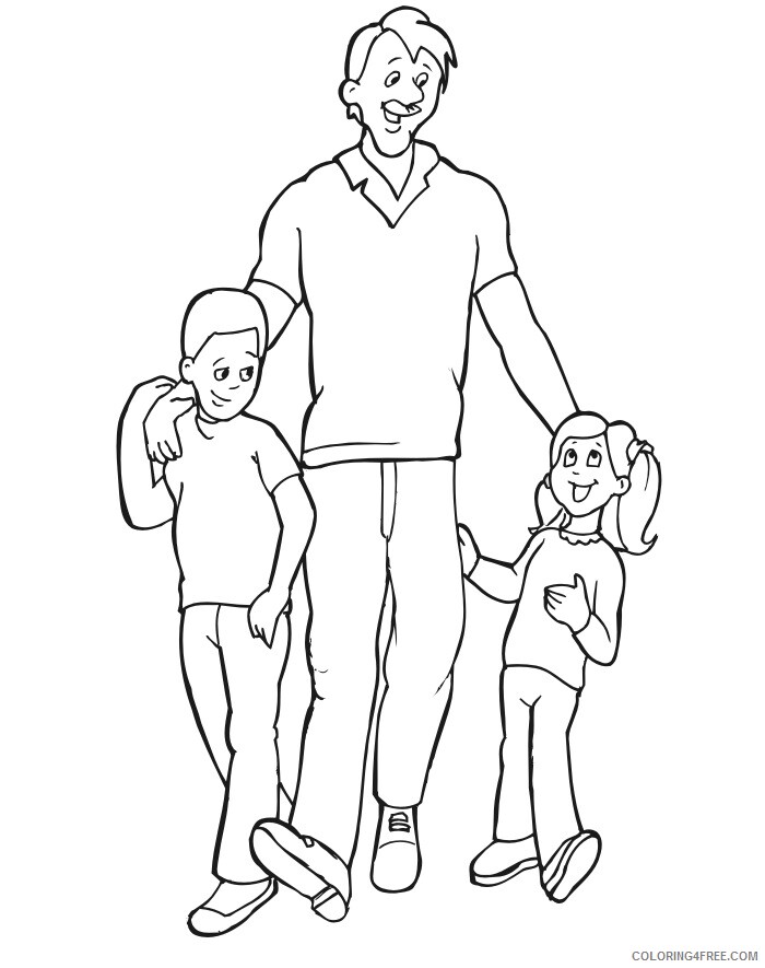 1 Dad Coloring Pages Printable Sheets dad with kids gif 2021 09 003 Coloring4free