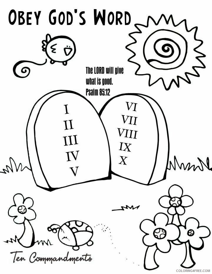 10 Pages Printable Sheets 10 Commandments For Kids Coloring 2021 09 078 Coloring4free
