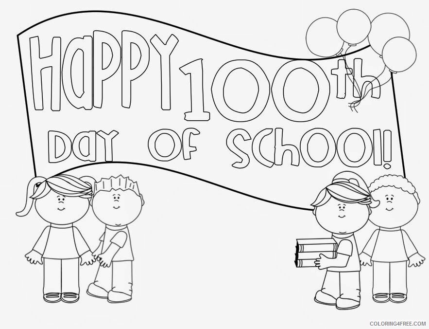 100th Day Coloring Page Printable Sheets Primary Pals 100th Day FREEBIE 2021 09 182 Coloring4free