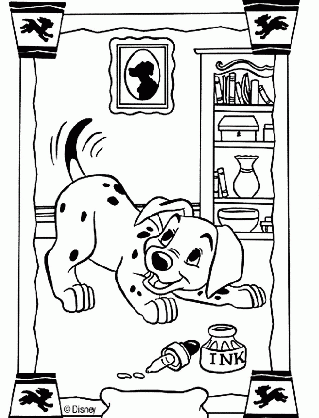 101 Dalmatians Coloring Page Printable Sheets Download A Puppy Its 2021 09 241 Coloring4free