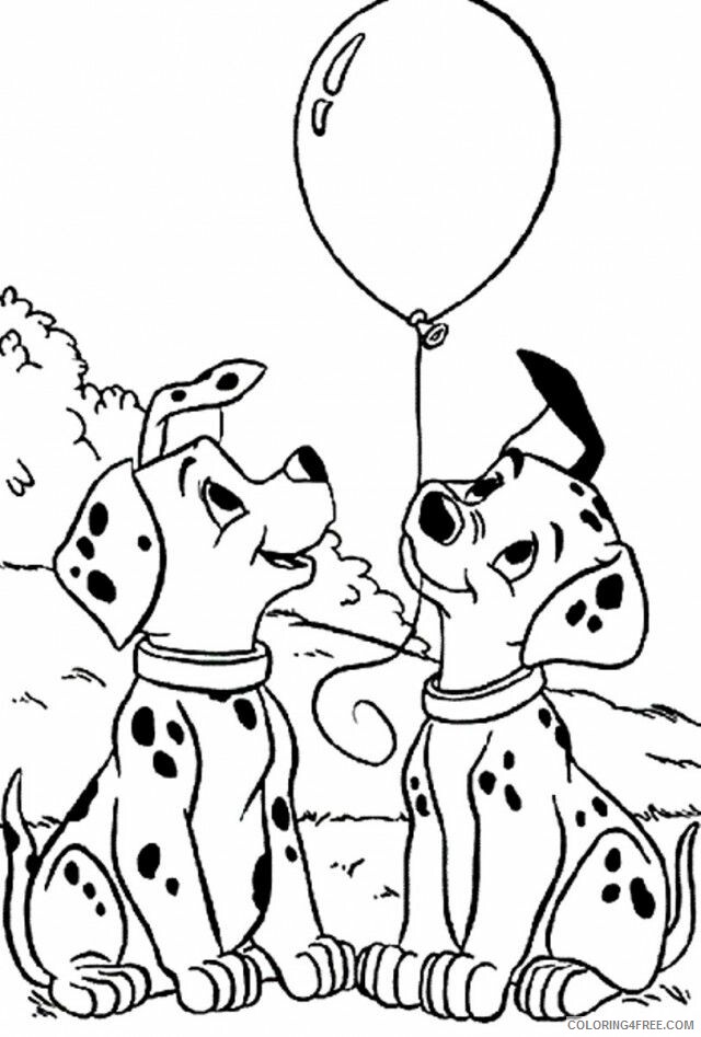 101 Dalmatians Colouring Pages Printable Sheets Download Two Cute Puppies 2021 09 Coloring4free