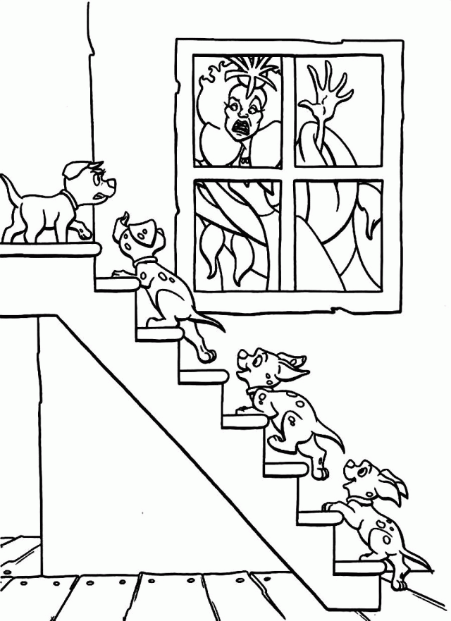 102 Dalmatians Printable Sheets Download The Puppies Staring Angrily 2021 09 308 Coloring4free