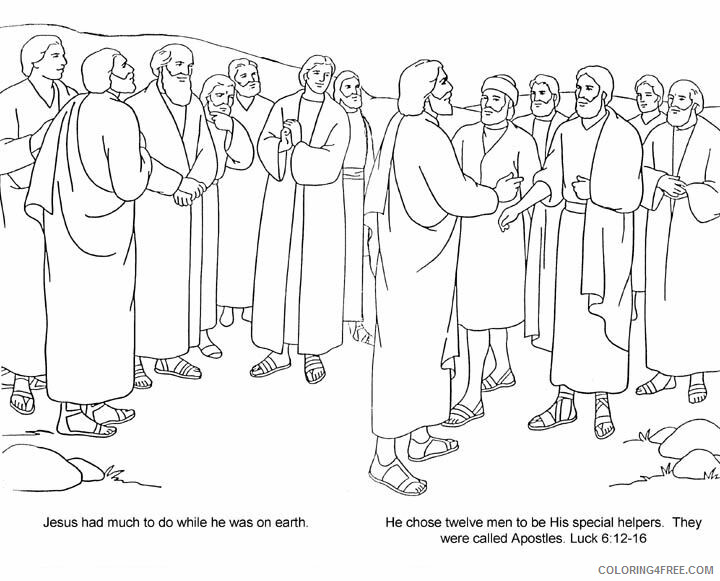 12 Apostles of Jesus Coloring Pages Jesus and 12 Disciples Coloring 2021 09 344 Coloring4free