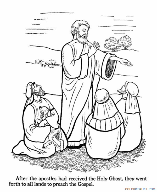 12 Apostles of Jesus Coloring Pages The Apostles Received the Holy 2021 09 352 Coloring4free