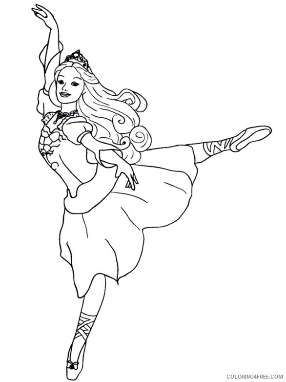 12 Dancing Princesses Coloring Pages Barbie And Dancing Princesses Realistic 2021 09 Coloring4free