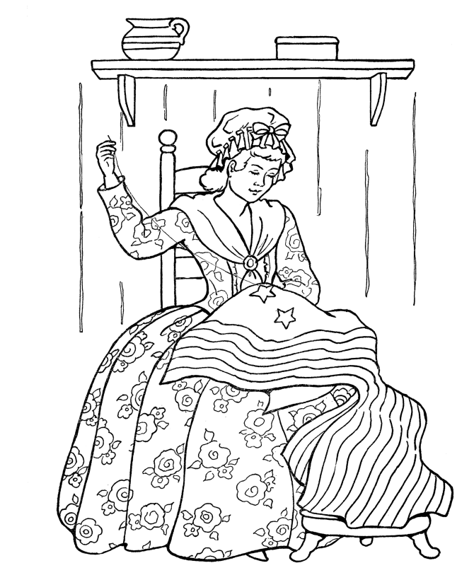 13 Colonies Flag Coloring Page Printable Sheets Betsy Ross Flag Pages 2021 09 357 Coloring4free