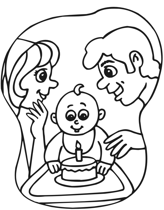 1st Birthday Coloring Pages Printable Sheets Babys First Birthday Page 2021 09 Coloring4free