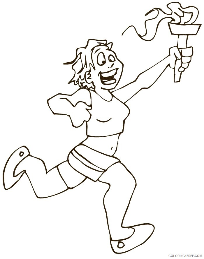 2010 Winter Olympics Coloring Pages girl olympic torch Colouring Pages 2021 09 Coloring4free
