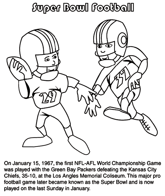 2016 Super Bowl Coloring Pages Printable Sheets First Super Bowl Football Game 2021 09 Coloring4free