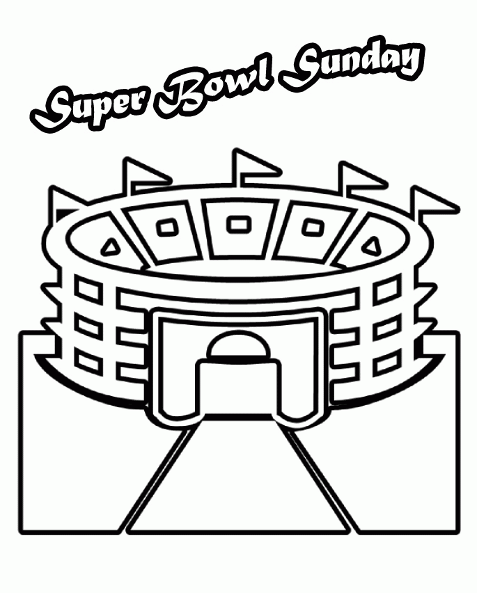 2016 Super Bowl Coloring Pages Printable Sheets Super Bowl Stadium Arena 2021 09 Coloring4free