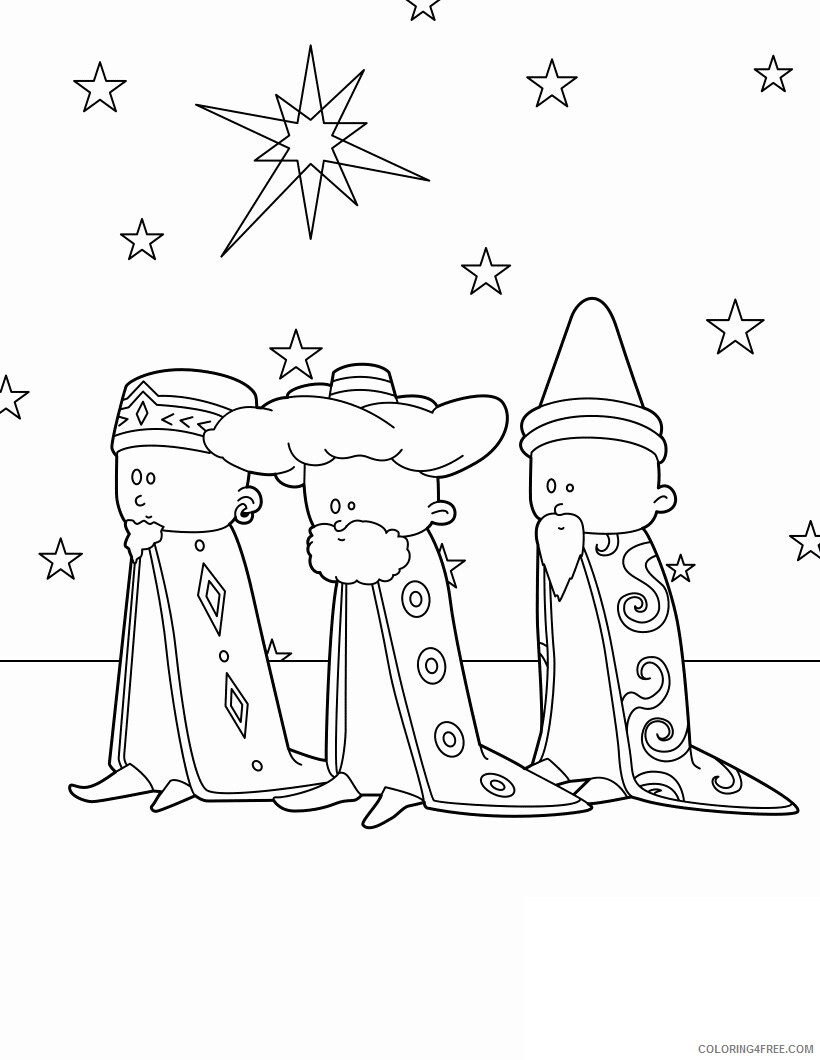 3 Kings Coloring Pages Printable Sheets CHRISTMAS The Arrival 2021 09 512 Coloring4free