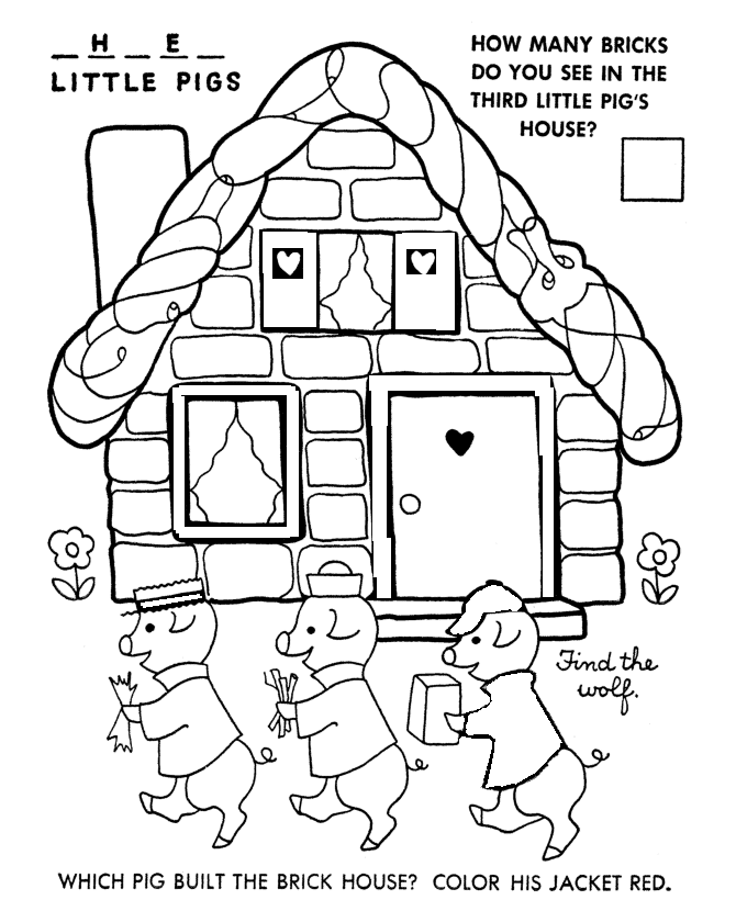3 Little Pigs Pictures Printable Sheets BlueBonkers Nursery Rhymes Page 2021 09 536 Coloring4free