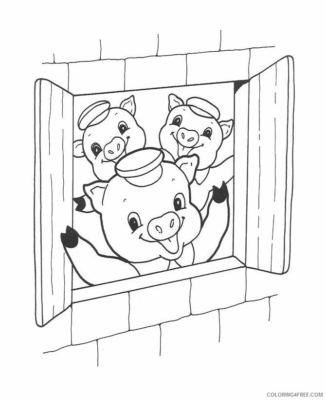 3 Pigs Picture Printable Sheets 3 little pigs brick house 2021 09 565 Coloring4free