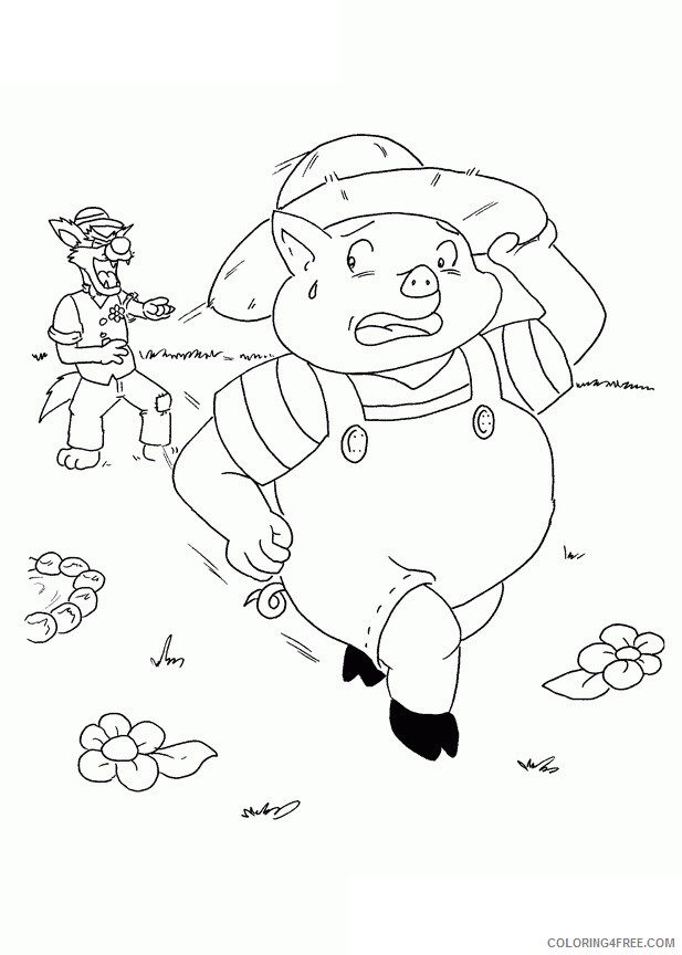 3 Pigs Picture Printable Sheets The three little pigs building 2021 09 580 Coloring4free