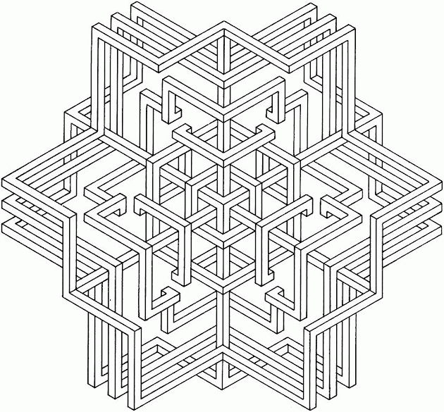3D Coloring Pages Printable Printable Sheets 3D Geometric Page gif 2021 09 614 Coloring4free