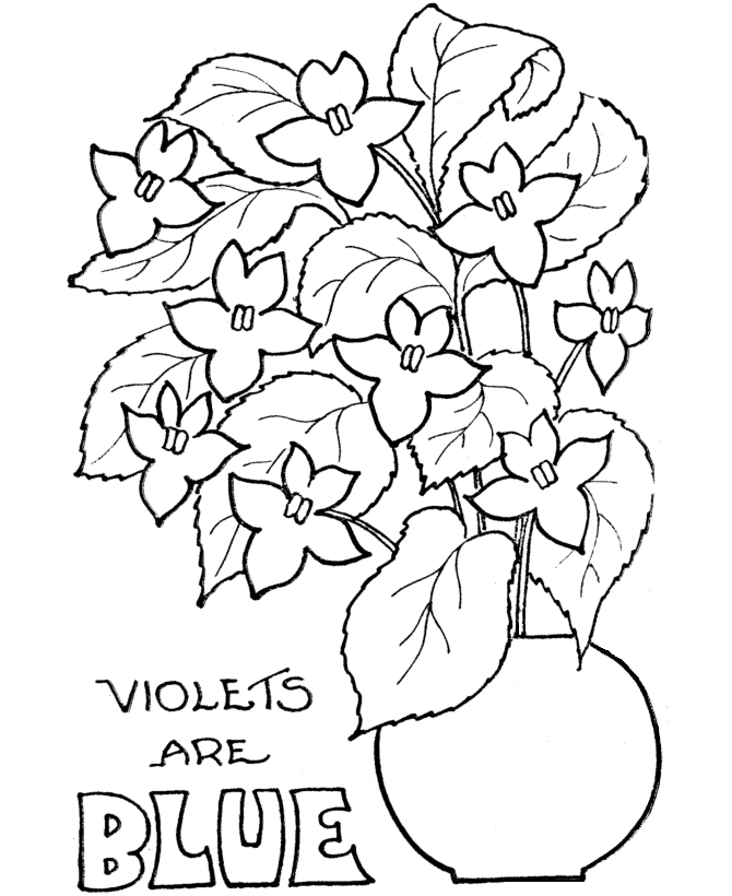 3rd Grade Coloring Pages Printable Sheets Valentines Day Flowers Violets 2021 09 Coloring4free