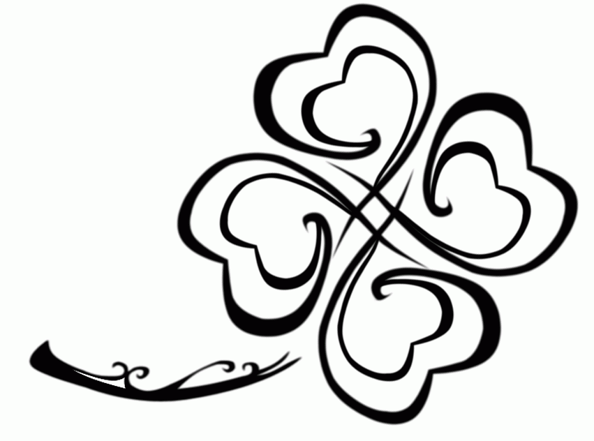 4 Leaf Clover Picture Printable Sheets M Tribal Tattoo Design by 2021 09 659 Coloring4free