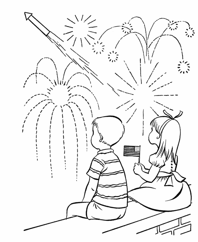 4th July Coloring Pages Printable Sheets Fourth of July Firework Colouring 2021 09 Coloring4free