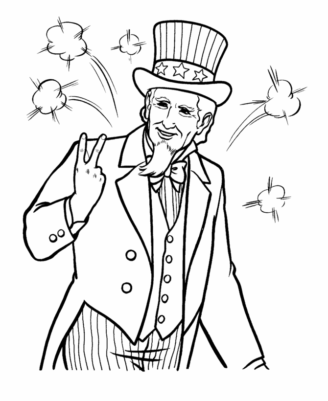 4th July Coloring Pages Printable Sheets July 4th Uncle 2021 09 704 Coloring4free