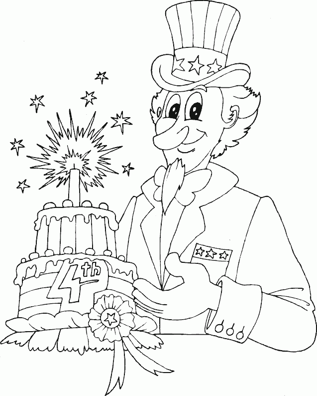 4th of July Coloring Pages for Kids Printable Sheets Uncle Sam with 4th of 2021 09 731 Coloring4free