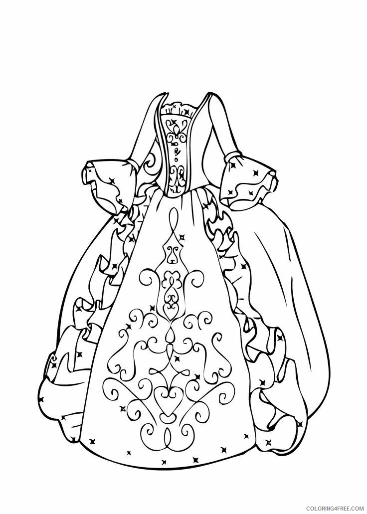 5 Beautiful Girls in a Gown Coloring Pages Printable Sheets Ball Gown Dresses 2021 09 Coloring4free