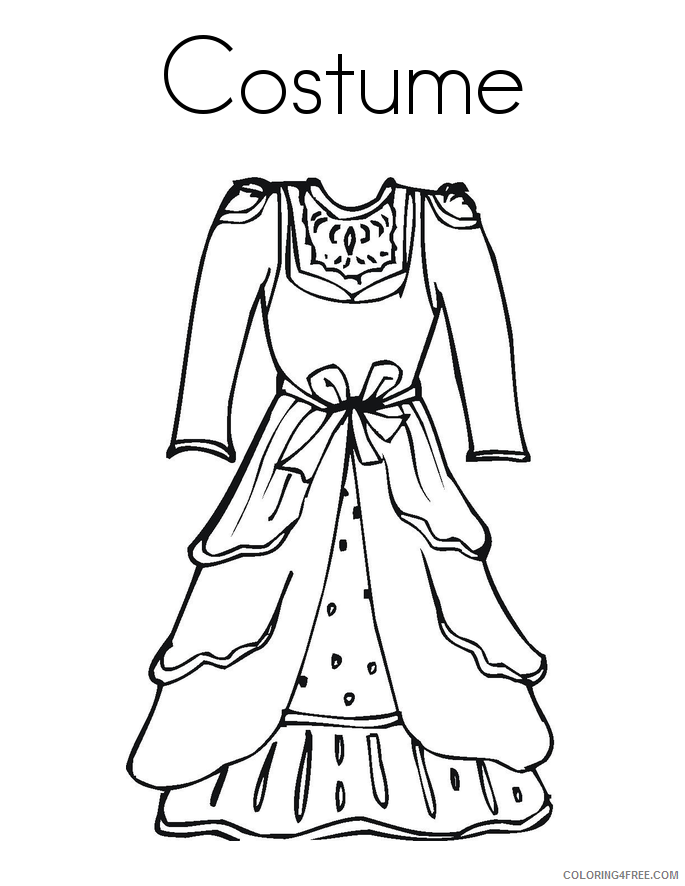 5 Beautiful Girls in a Gown Coloring Pages Printable Sheets Dress Page Pages 2021 09 764 Coloring4free