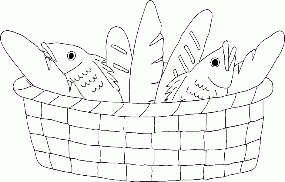 5 Loaves and 2 Fish Coloring Pages Printable Sheets Baker C0lor 61041 2021 09 787 Coloring4free