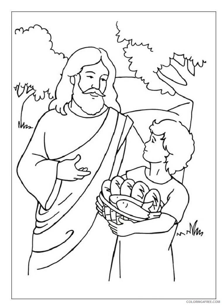 5 Loaves and 2 Fish Coloring Pages Printable Sheets Free Christian for 2021 09 794 Coloring4free