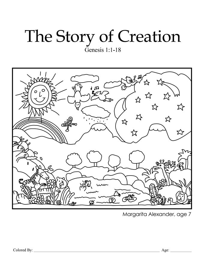 7 Days of Creation Coloring Pages Creation Lessons for kids gif 2021 09 850 Coloring4free
