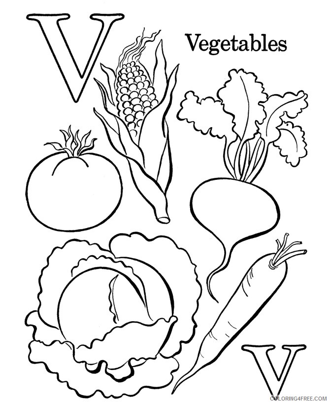 A B C Coloring Pages Printable Sheets ABC sheet Letter V 2021 a 0023 Coloring4free