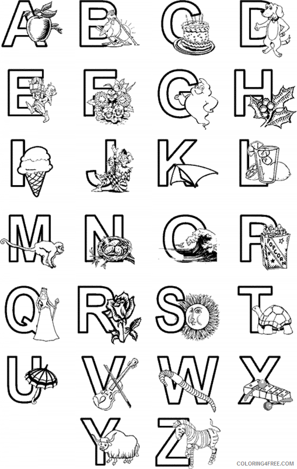 A B C Coloring Pages Printable Sheets Abc Book Download Coloring 2021 a 0018 Coloring4free