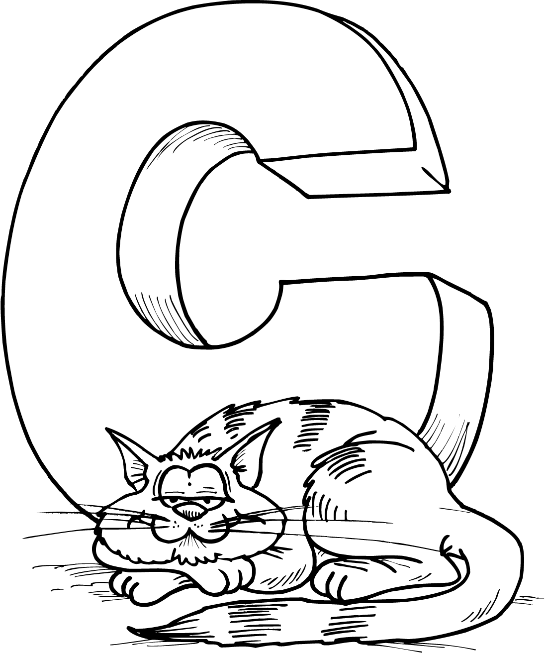 A B C Coloring Pages Printable Sheets letter c Only 2021 a 0037 Coloring4free