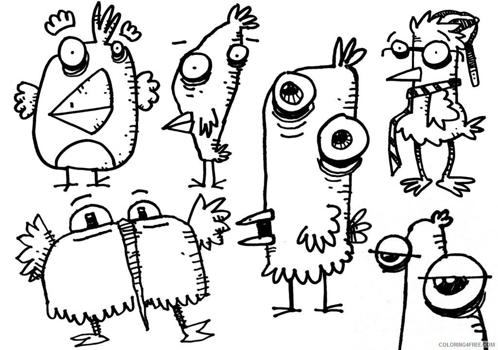 A Cartoon Bird Printable Sheets Cartoons of strange characters drawn 2021 a 0100 Coloring4free