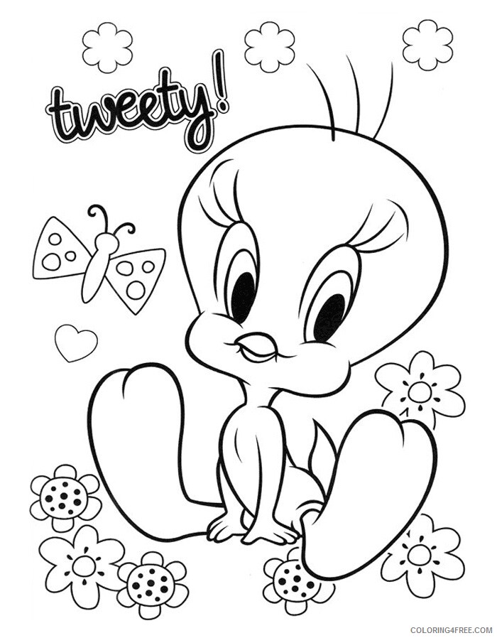 A Coloring Page of a Butterfly Printable Sheets Tweety Tweety seated close to 2021 a 0191 Coloring4free