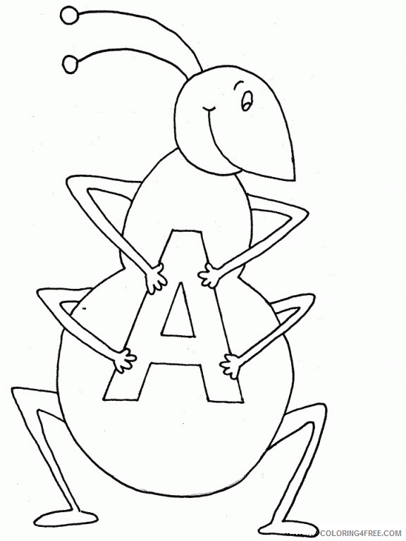 A Coloring Pages Printable Sheets A ant upper case letter 2021 a 0199 Coloring4free