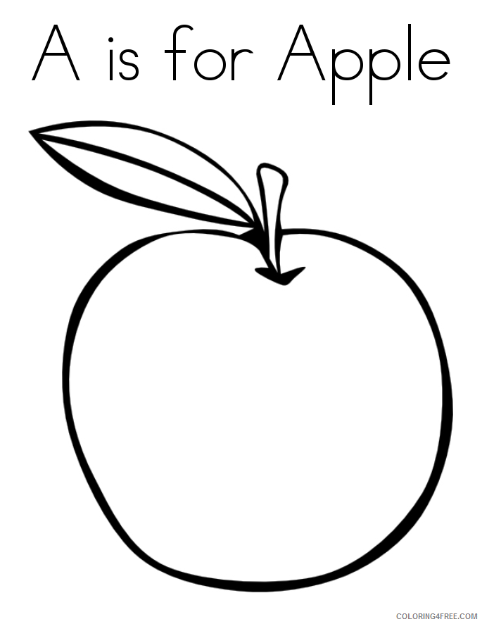 A Coloring Pages Printable Sheets A is for Apple Coloring 2021 a 0201 Coloring4free