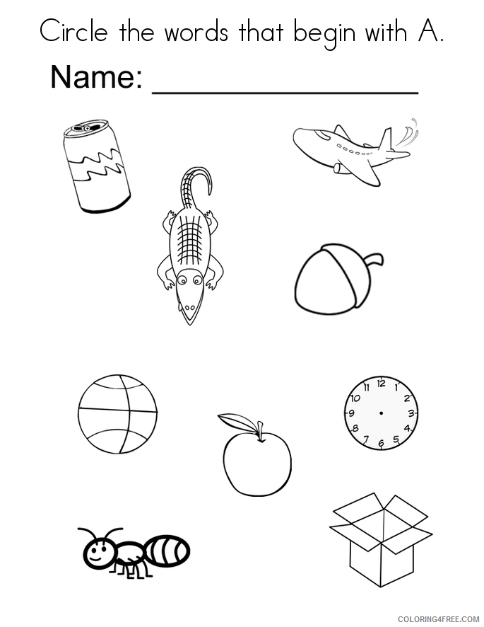 A Coloring Pages Printable Sheets Letter A 4 2021 a 0214 Coloring4free