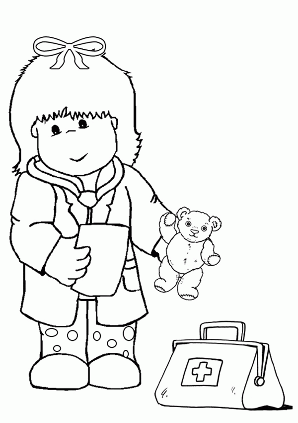A Doctor Coloring Page Printable Sheets Free Online Kid Doctor Colouring 2021 a 0241 Coloring4free