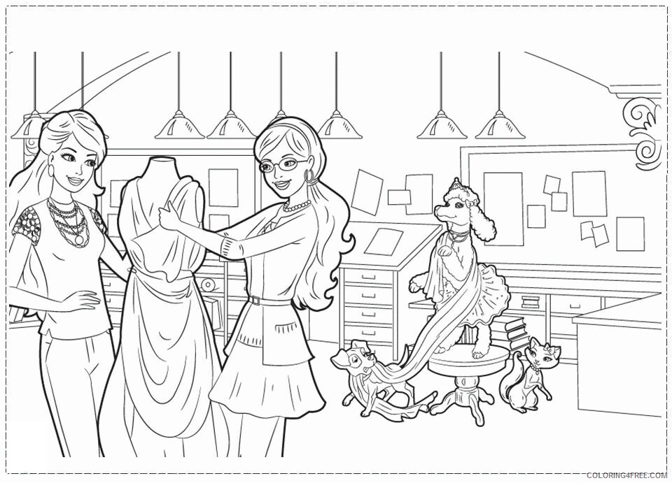 coloring pages barbie fashion fairytale