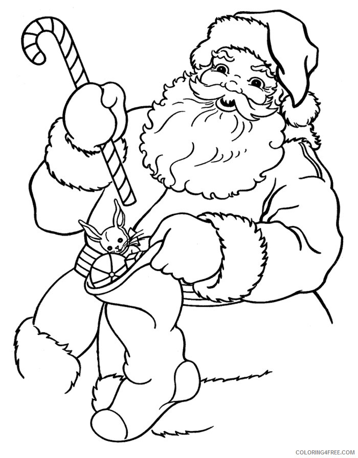 A Picture of Santa Claus Printable Sheets Christmas Santa Claus holding gifts 2021 a 0611 Coloring4free
