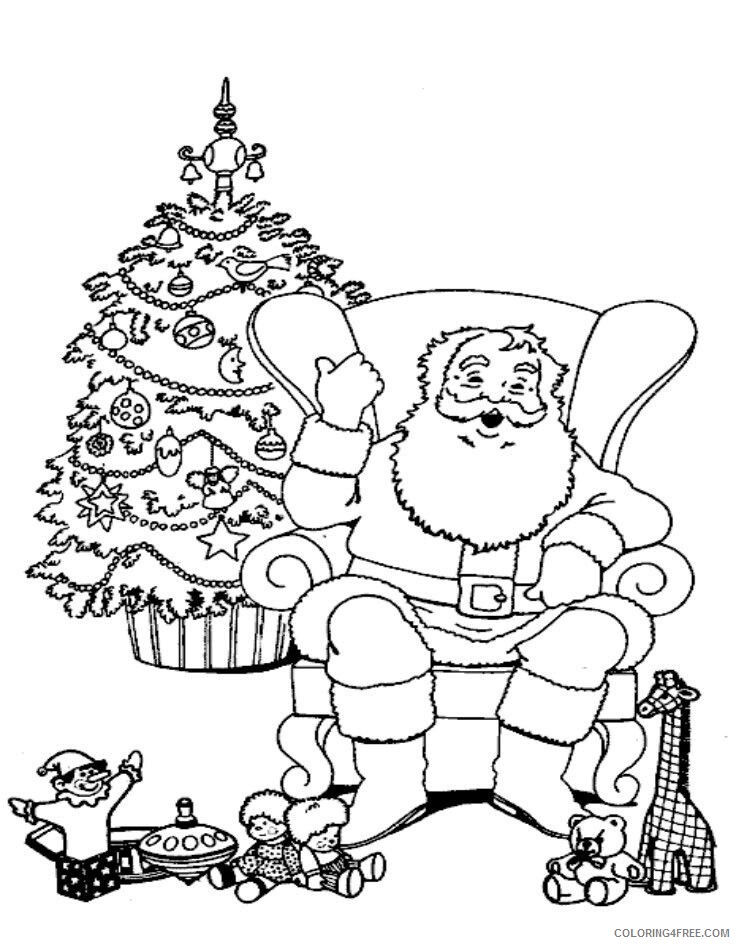 A Picture of Santa Claus Printable Sheets santa claus relaxing in chair 2021 a 0623 Coloring4free