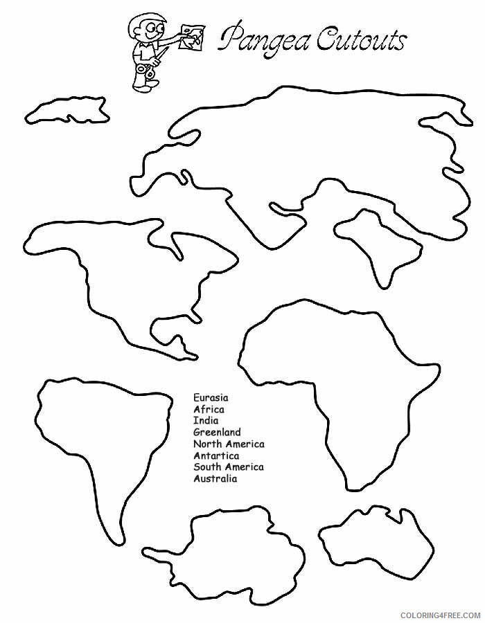 A Picture of The Continents Printable Sheets Cut Out Continents Fun School 2021 a 0642 Coloring4free