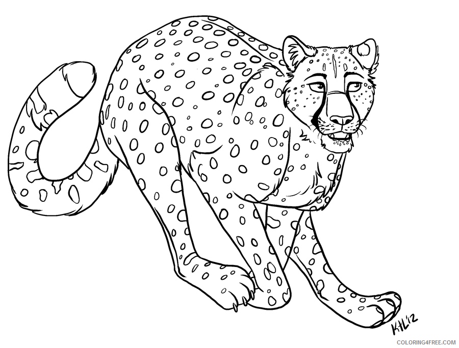 A Picture of a Cheetah Printable Sheets GSD Line Art by Greykitty 2021 a 0300 Coloring4free