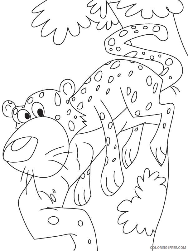 A Picture of a Cheetah Printable Sheets cheetah on tree Colouring Pages 2021 a 0295 Coloring4free