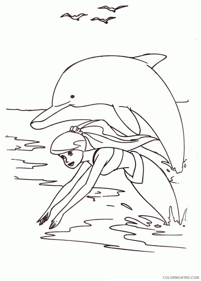 A Picture of a Dolphin Printable Sheets mermaid with dolphins Colouring Pages 2021 a 0332 Coloring4free