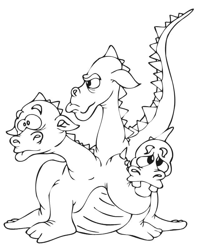 A Picture of a Dragon Printable Sheets Dragon Page Three Headed 2021 a 0335 Coloring4free