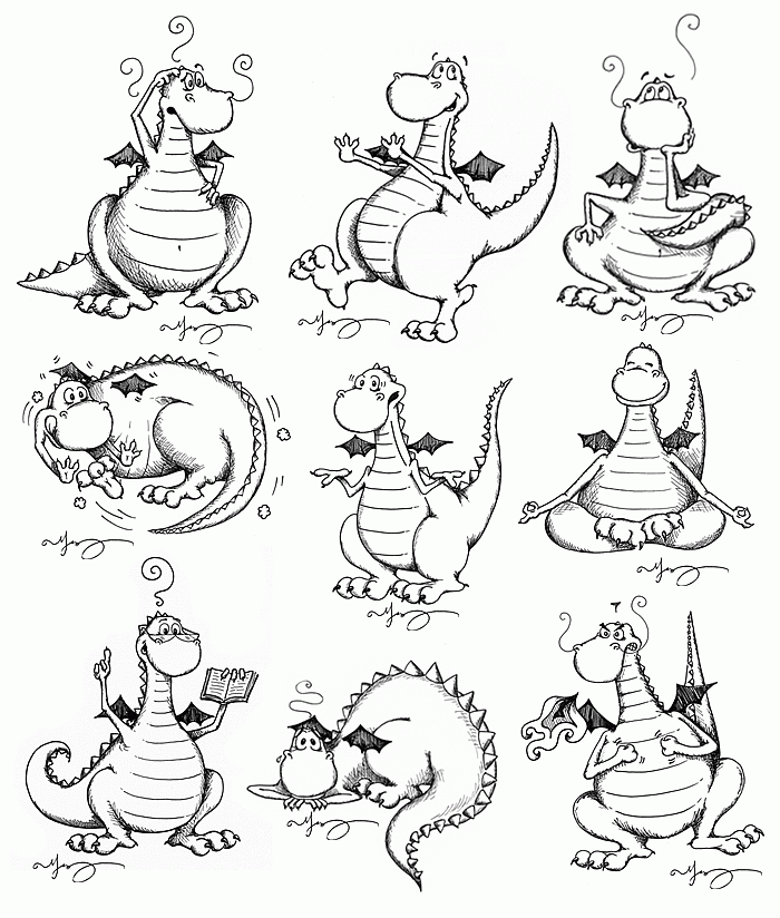 A Picture of a Dragon Printable Sheets Sugar Dipped Illustrations Cute Dragon 2021 a Coloring4free