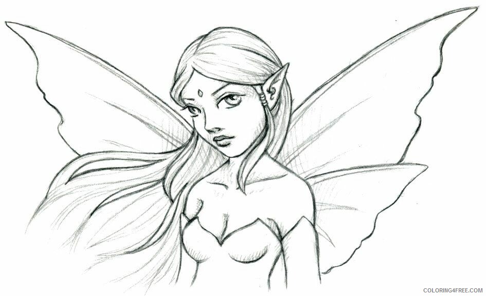 A Picture of a Fairy Printable Sheets fairy sketch by jefita on 2021 a 0349 Coloring4free